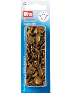 Set mit 30 Druckknöpfen Color Snaps Sterne 12,4 mm - Gold