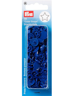 Set mit 30 Druckknöpfen Color Snaps Sterne 12,4 mm - Königsblau