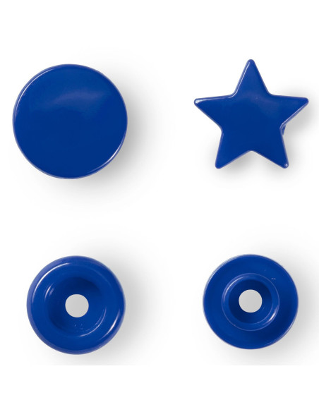 Set mit 30 Druckknöpfen Color Snaps Sterne 12,4 mm - Königsblau
