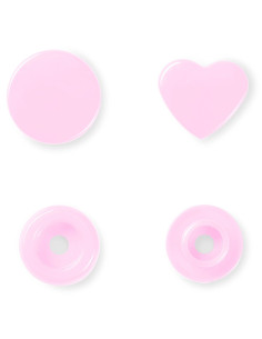Set mit 30 Druckknöpfen Color Snaps Herzen 12,4 mm - Rosa 2