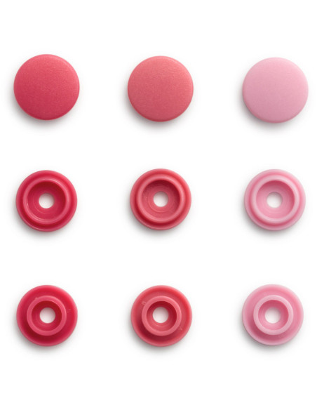 Set mit 36 Druckknöpfen Color Snaps Mini 9 mm - Rosé-Farbverlauf
