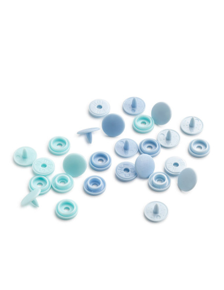 Set mit 36 Druckknöpfen Color Snaps Mini 9 mm - Blautöne