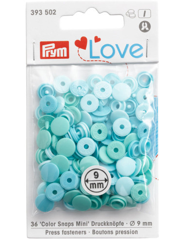 Set mit 36 Druckknöpfen Color Snaps Mini 9 mm - Grüntöne