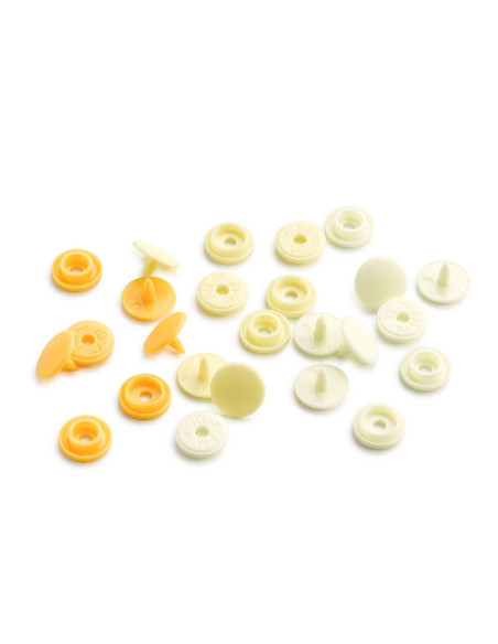 Set mit 36 Druckknöpfen Color Snaps Mini 9 mm - Gelb Camaïeu
