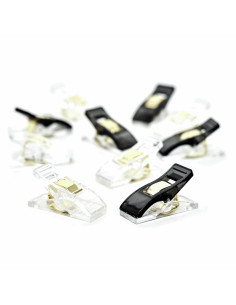 Set mit 30 Stoffklammern - Schwarz und Transparent 2
