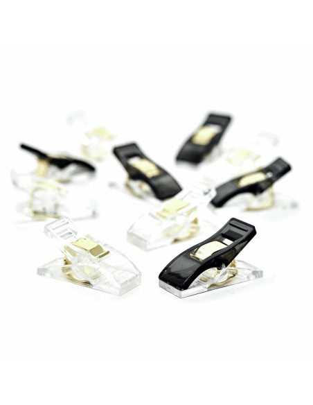 Set mit 30 Stoffklammern - Schwarz und Transparent