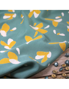 Viscose-Popeline-Stoff Pétali Salbeigrün - Églantine & Zoé 2