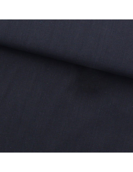 Einfarbiger Sashiko-Baumwollstoff Olympus - Marineblau