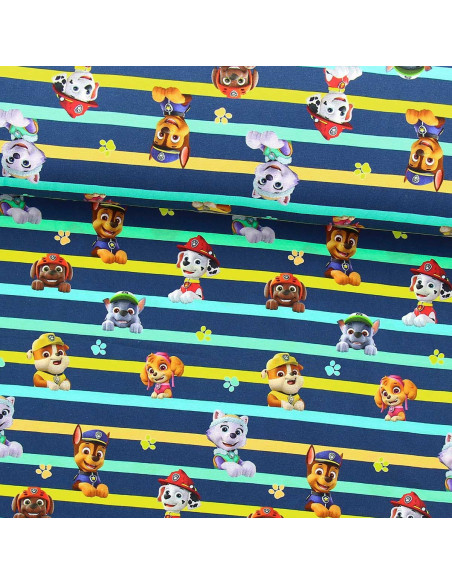 Jersey-Stoff Paw Patrol - Charaktere und bunte Linien