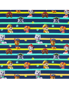 Jersey-Stoff Paw Patrol - Charaktere und bunte Linien 2