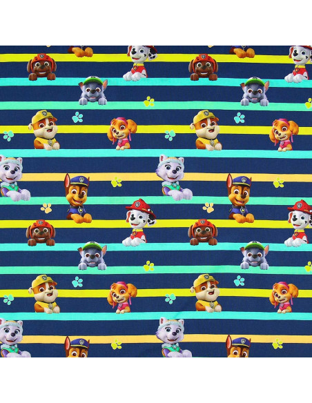 Jersey-Stoff Paw Patrol - Charaktere und bunte Linien