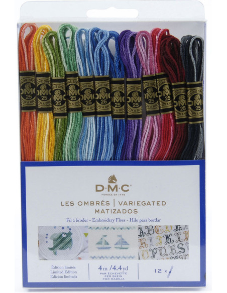Pack mit 12 Stickgarn-Strängen mouliné DMC - Die Schattierungen