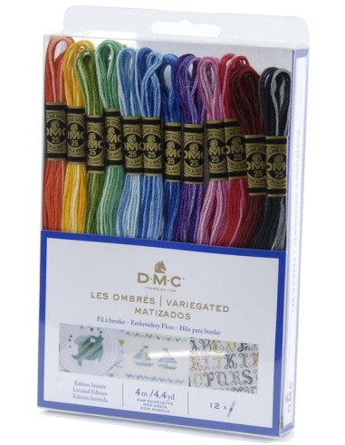 Pack mit 12 Stickgarn-Strängen mouliné DMC - Die Schattierungen