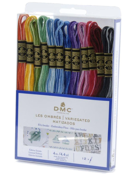 Pack mit 12 Stickgarn-Strängen mouliné DMC - Die Schattierungen