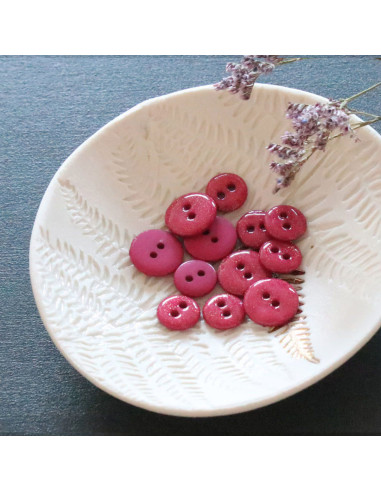 Glitzerknopf mit 2 Löchern - Fuchsia