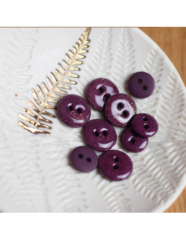 Glitzerknopf mit 2 Löchern - Violett