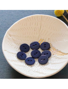Flacher Perlmuttknopf mit 2 Löchern - Marineblau
