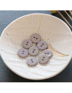 Flacher Perlmuttknopf mit 2 Löchern - Perlgrau