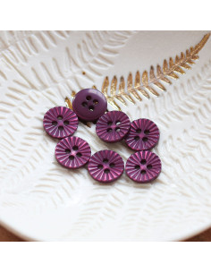 Gänseblümchenknopf mit 4 Löchern - Violett