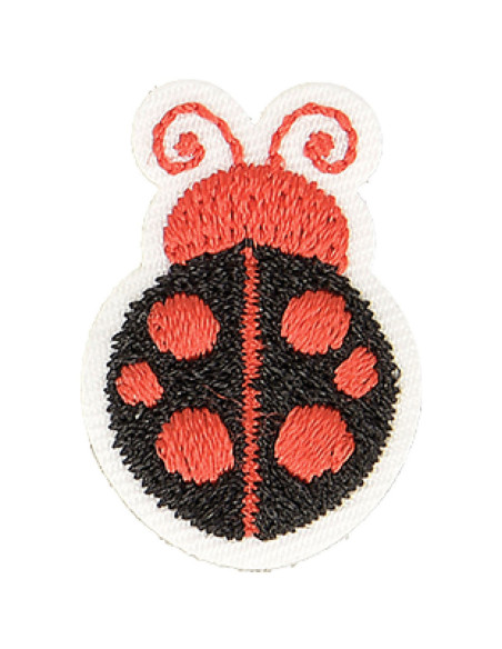 Aufbügel-Patch Marienkäfer - Schwarz mit roten Punkten