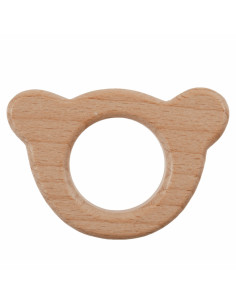 Beißring aus Holz - Bärenkopf