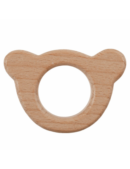 Beißring aus Holz - Bärenkopf