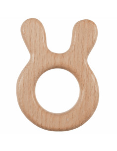 Beißring aus Holz - Hasenkopf