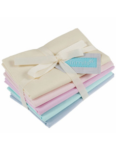 Set mit 5 Fat Quarter-Stoffstücken - Pastellfarben
