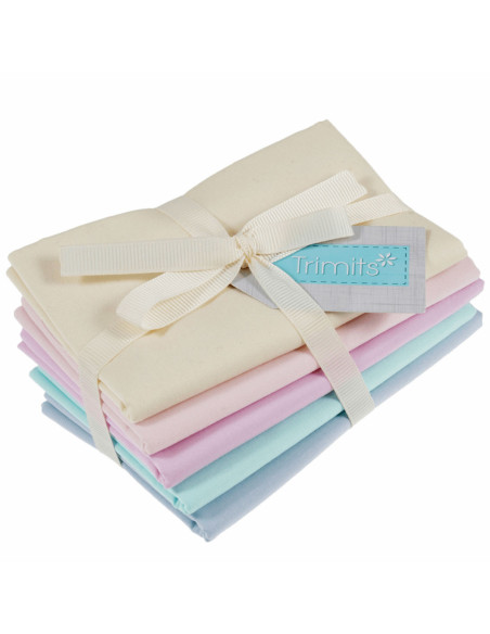 Set mit 5 Fat Quarter-Stoffstücken - Pastellfarben