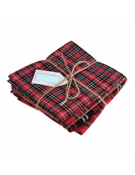 Satz von 4 Fat Quarter Stoffstücken - Tartan