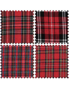 Satz von 4 Fat Quarter Stoffstücken - Tartan 2