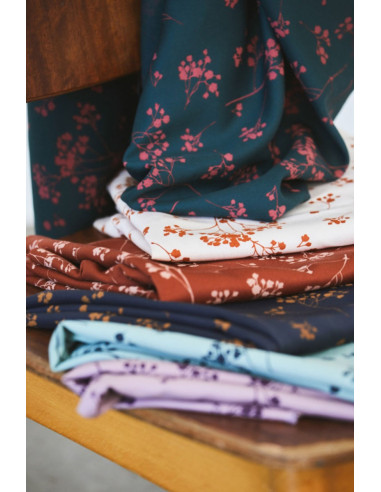 Viskose-Twill-Stoff - Fliederstängel