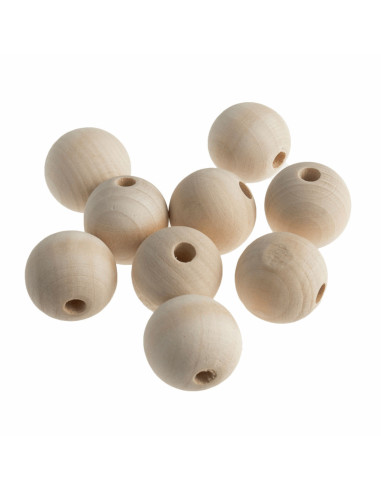 Handgefertigte Holzperlen für Makramee - 25 mm