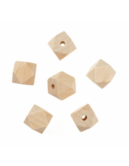 Handgefertigte geometrische Holzperlen für Makramee - 20 mm