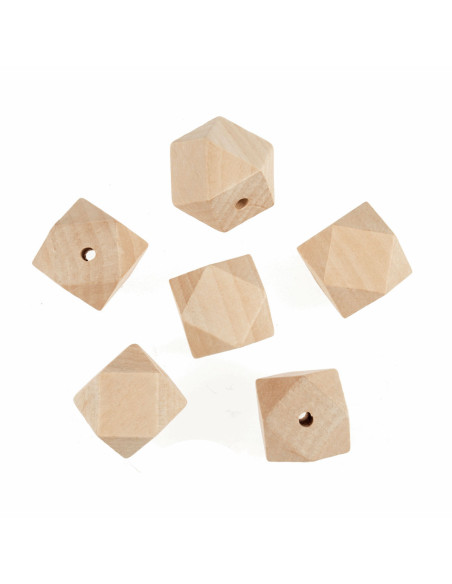 Handgefertigte geometrische Holzperlen für Makramee - 30 mm