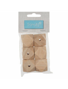 Handgefertigte geometrische Holzperlen für Makramee - 30 mm 2