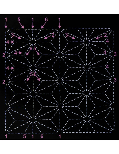Sashiko-Schablone - Asa No Ha