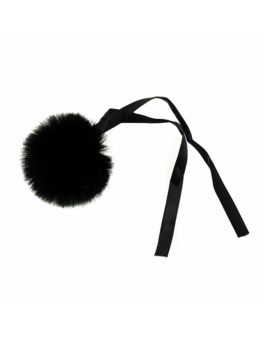 Kunstfell-Bommel 6 cm - Schwarz