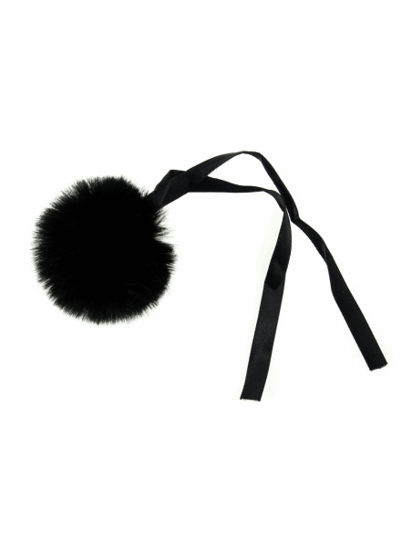 Kunstfell-Bommel 6 cm - Schwarz