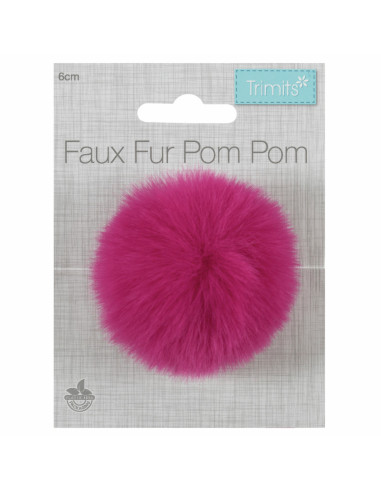 Kunstfell-Bommel 6 cm - Kirsche