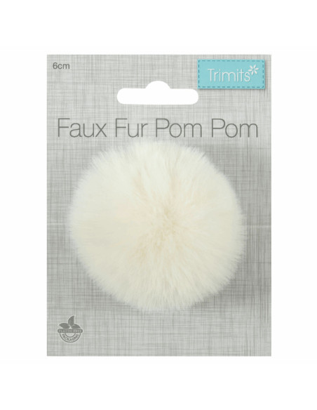 Kunstfell-Bommel 6 cm - Creme