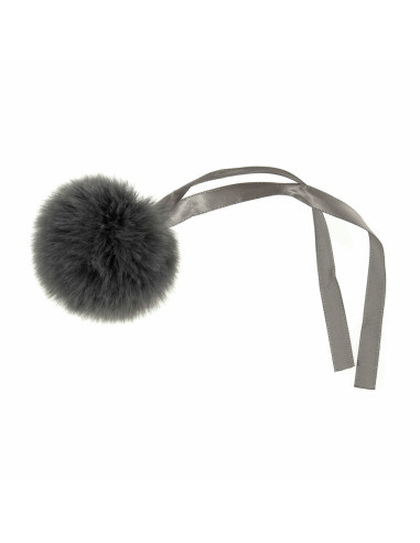 Kunstfell-Bommel 6 cm - Grau