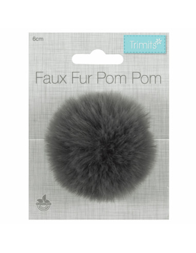 Kunstfell-Bommel 6 cm - Grau