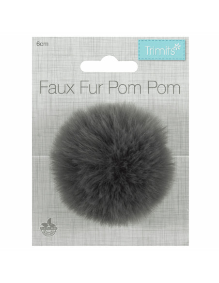 Kunstfell-Bommel 6 cm - Grau