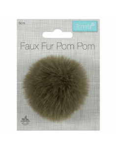 Kunstfell-Bommel 6 cm - Khaki 2