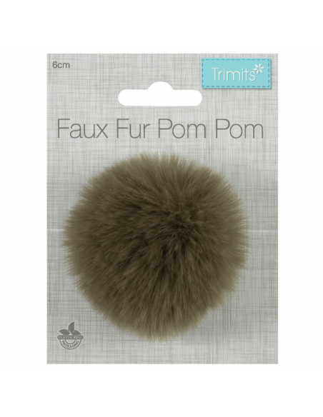 Kunstfell-Bommel 6 cm - Khaki