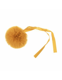 Kunstfell-Bommel 6 cm - Senfgelb
