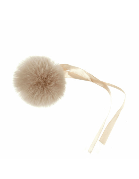 Kunstfellbommel 6 cm - Natur