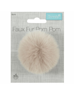 Kunstfellbommel 6 cm - Natur 2