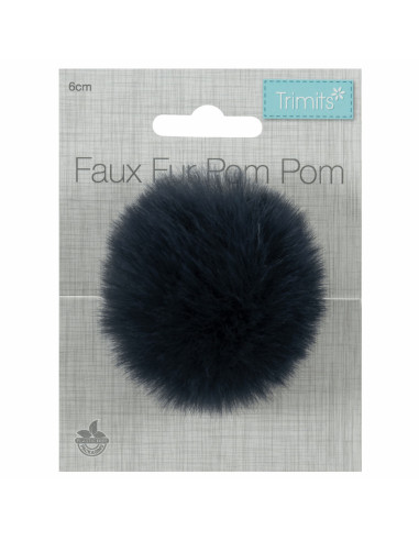 Kunstfellbommel 6 cm - Marineblau